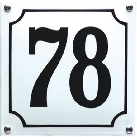 Geëmailleerd huisnummerbord met kader