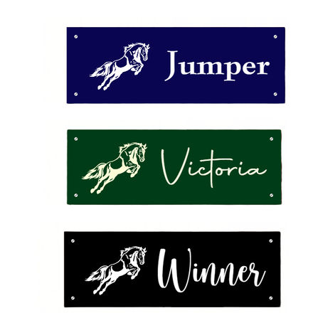 Paarden figuren naambord | Aluminium | Kleur Blauw, Groen en Zwart