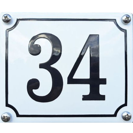 Emaille huisnummerbord met kader