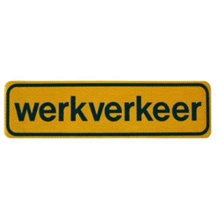 Tekstbord Werkverkeer | Reflecterend | Vlak Aluminium