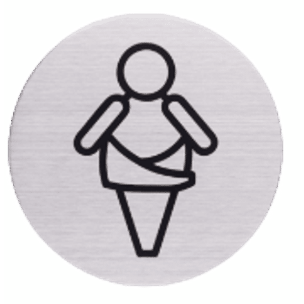 Ronde pictogram Baby | RVS | Opdruk zwart | Lasertechniek | Zelfklevend