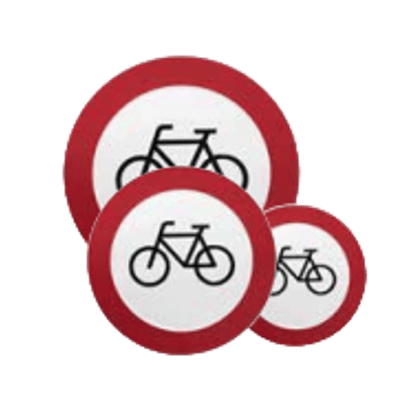 Pictogram Verboden te Fietsen | Geperst Aluminium | 3 Modellen