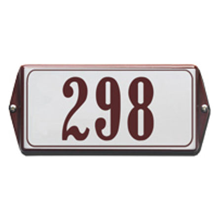 Huisnummerbord model oor gekleurde oren en kader