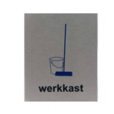 Pictogram Werkkast | Aluminium RVS Look | Zelfklevend