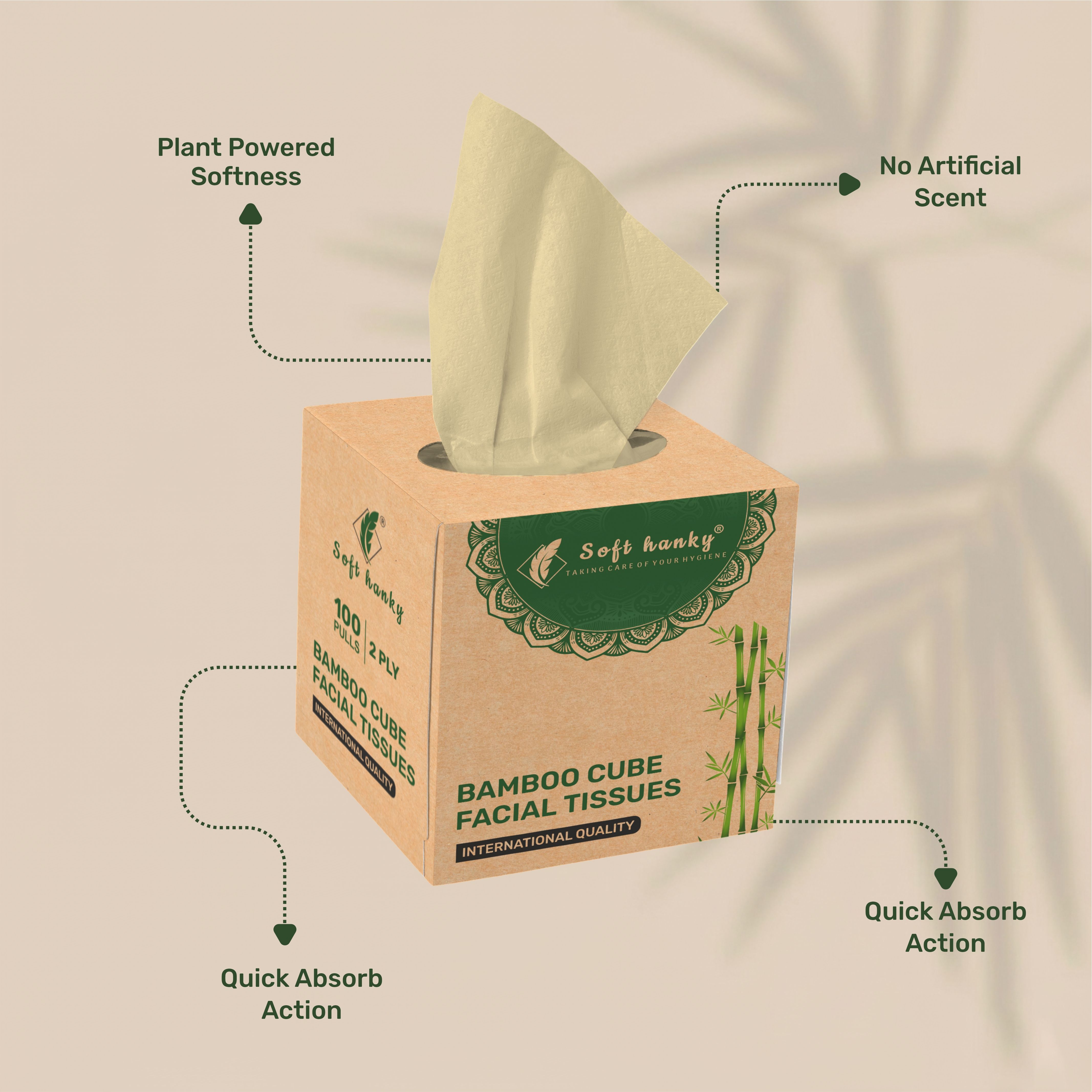 Softhanky Bamboo Cube Facial Tissues - view 4
