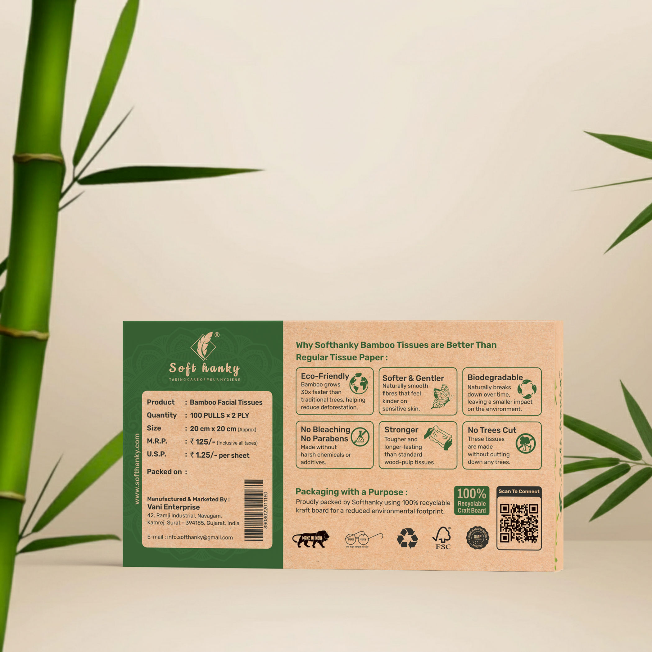 Softhanky Bamboo Facial Tissues - view 4