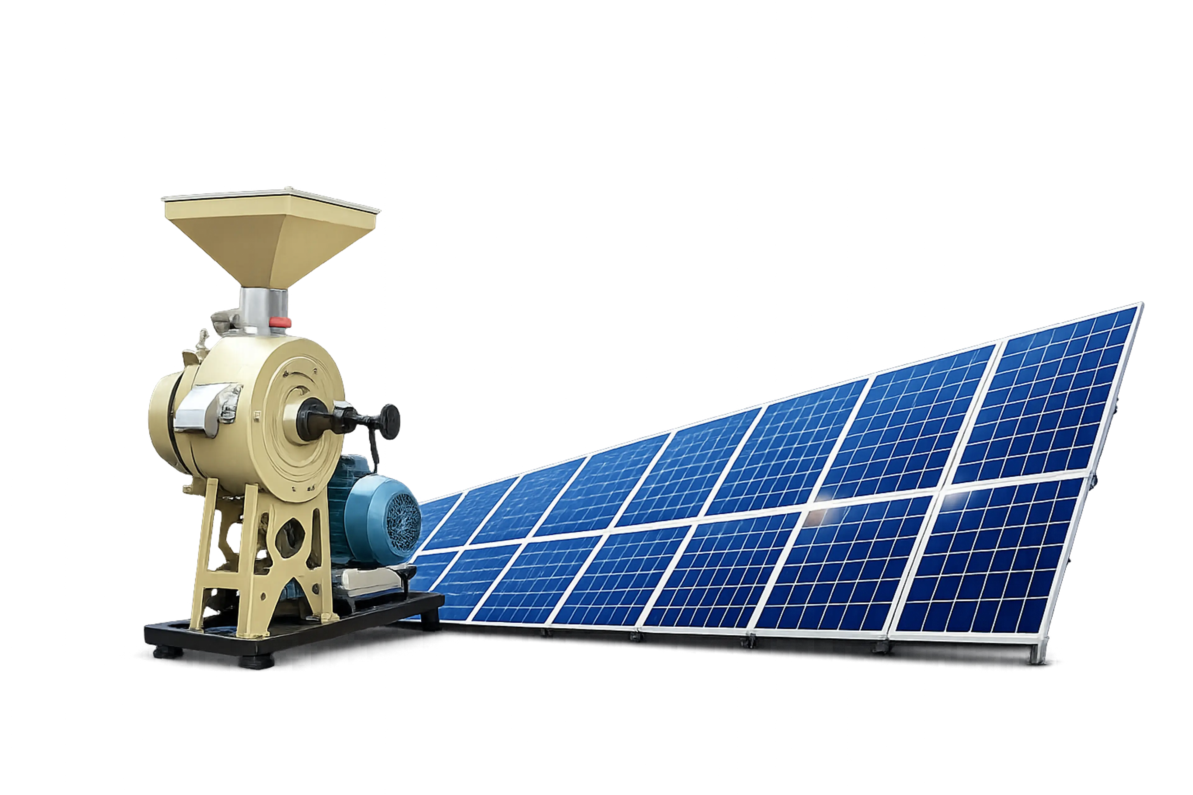 Solar chakki machine with panel