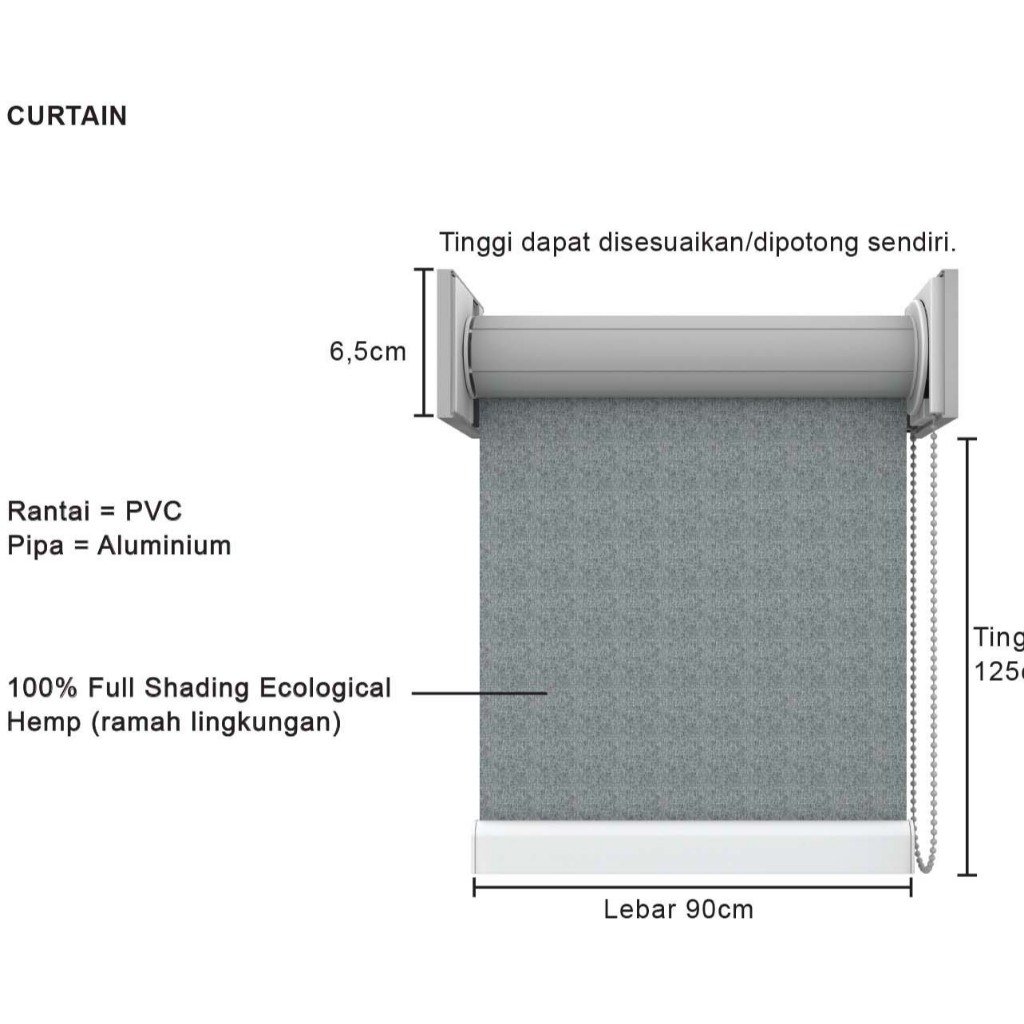 CURTAIN/RollerBlind MERK SOLID 2
