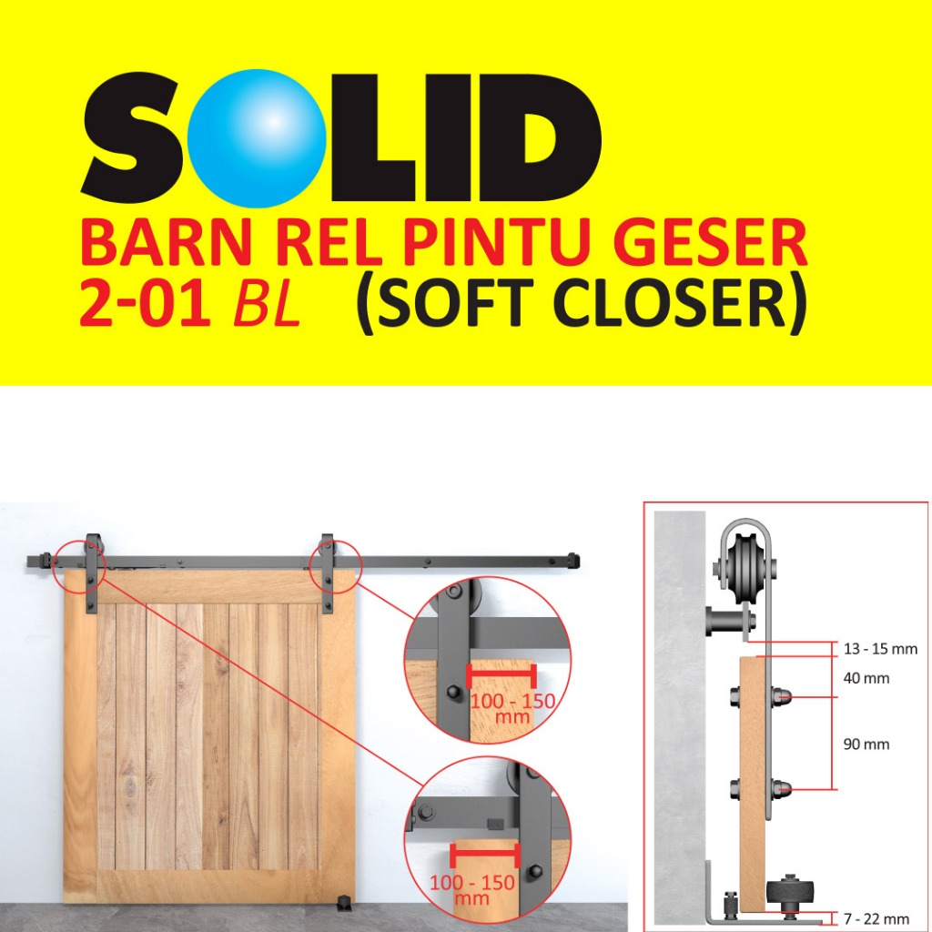 Solid Barn Rel Pintu Gesar Soft Closer (BL 02-01)