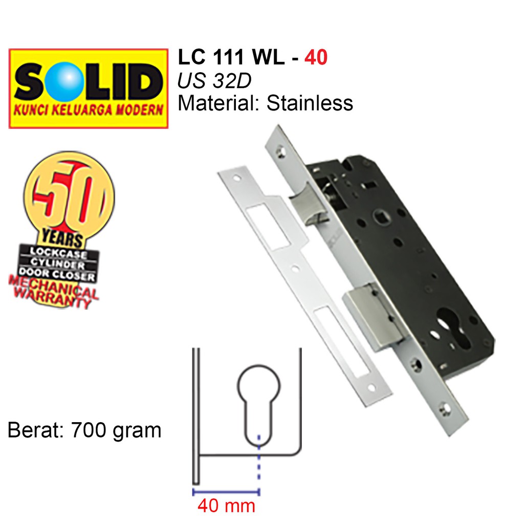 Solid Lockcase Swing Solid Lc 111 Wl-40 Us32D