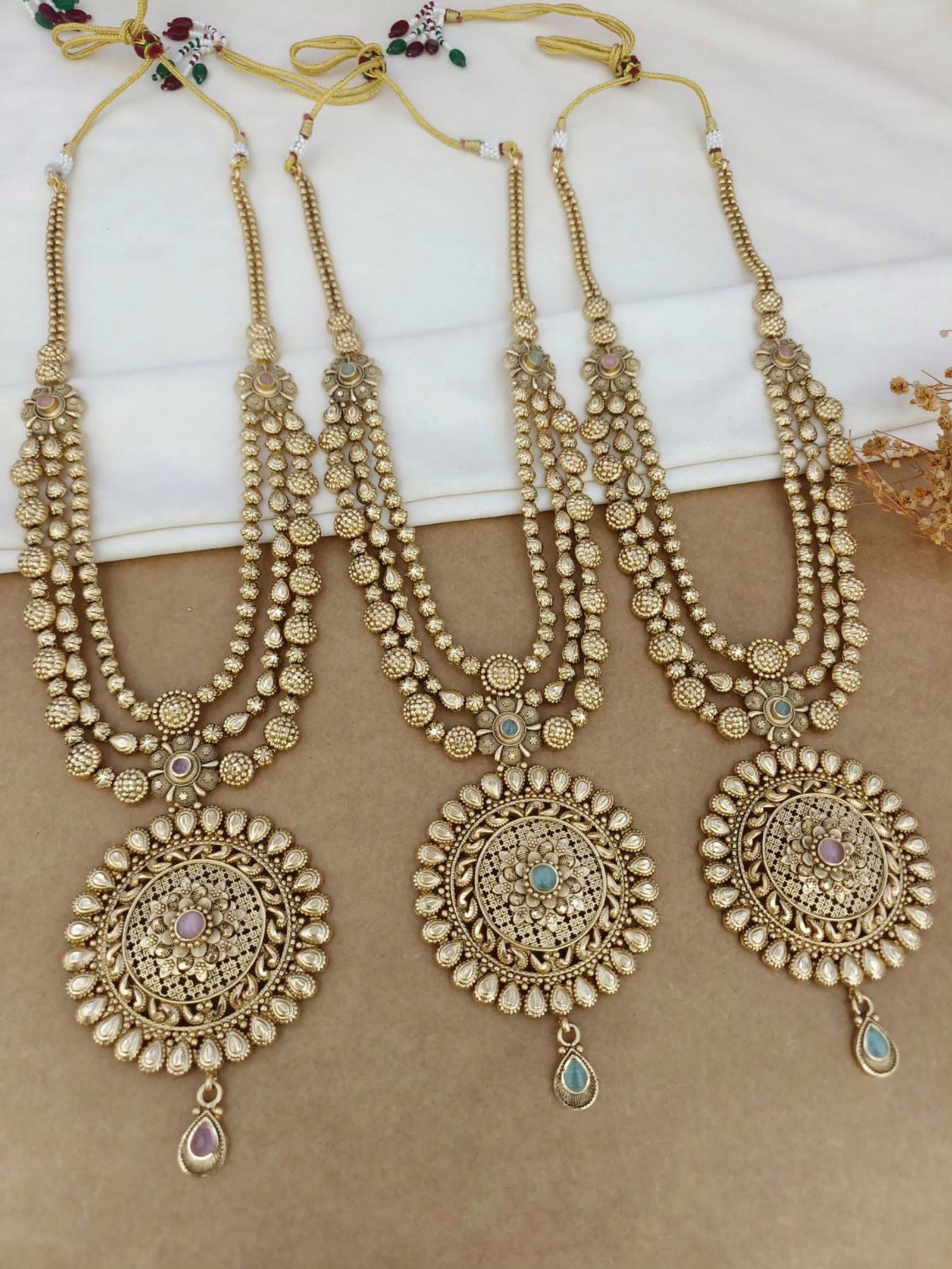 Antique Round Medallion Layered Necklace