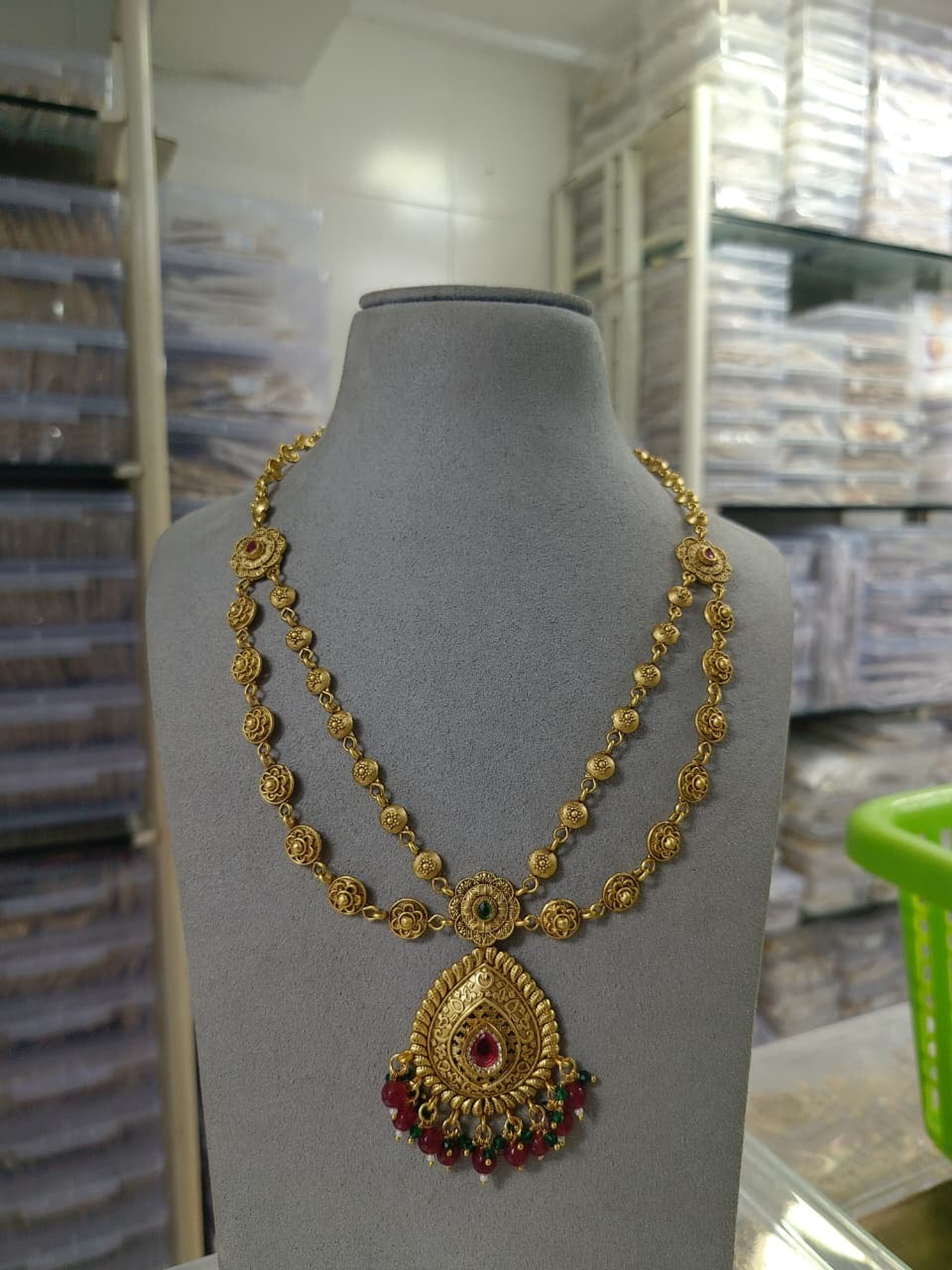 Antique Paisley Pendant Layered Necklace