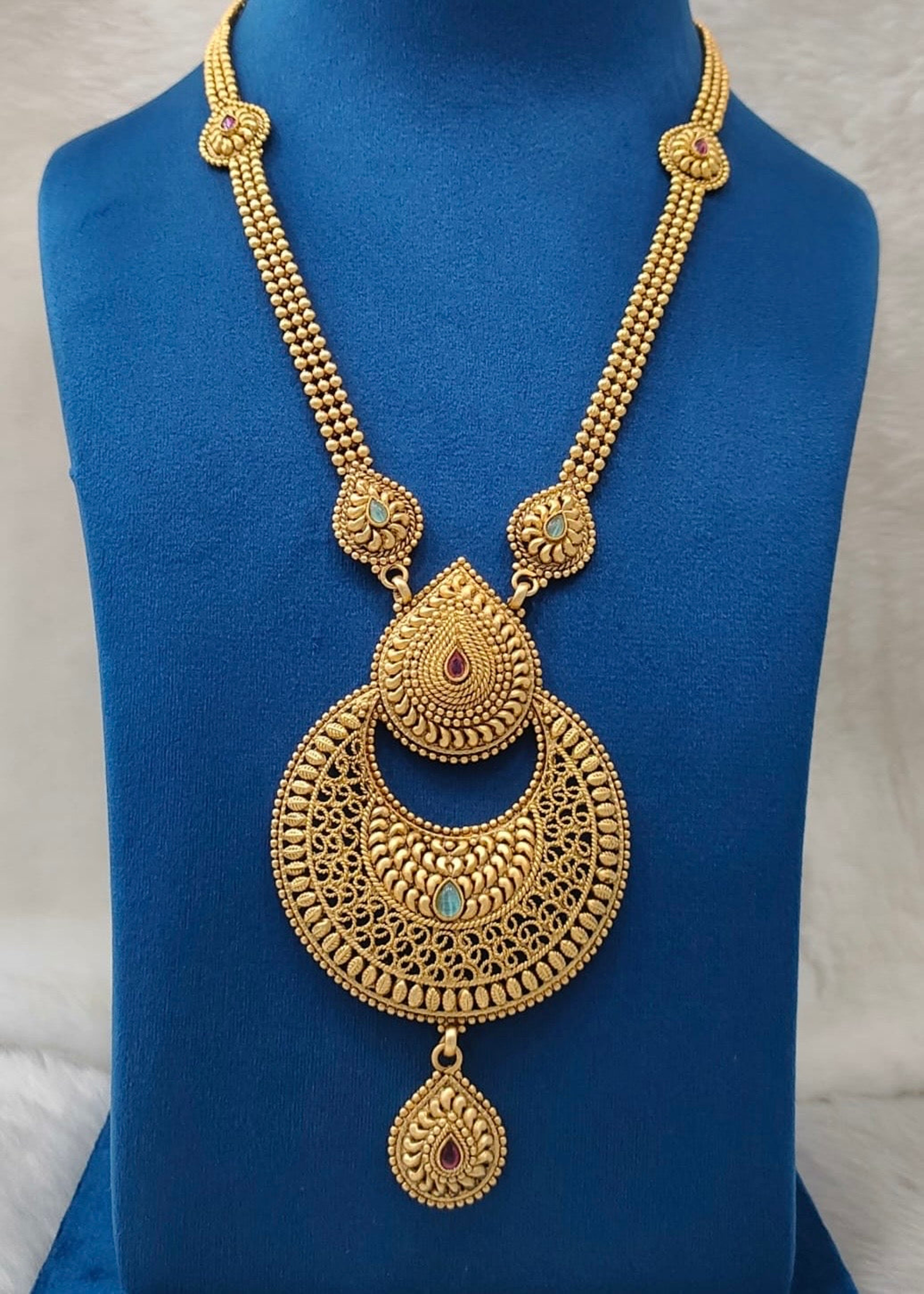 Antique Filigree Medallion Long Necklace