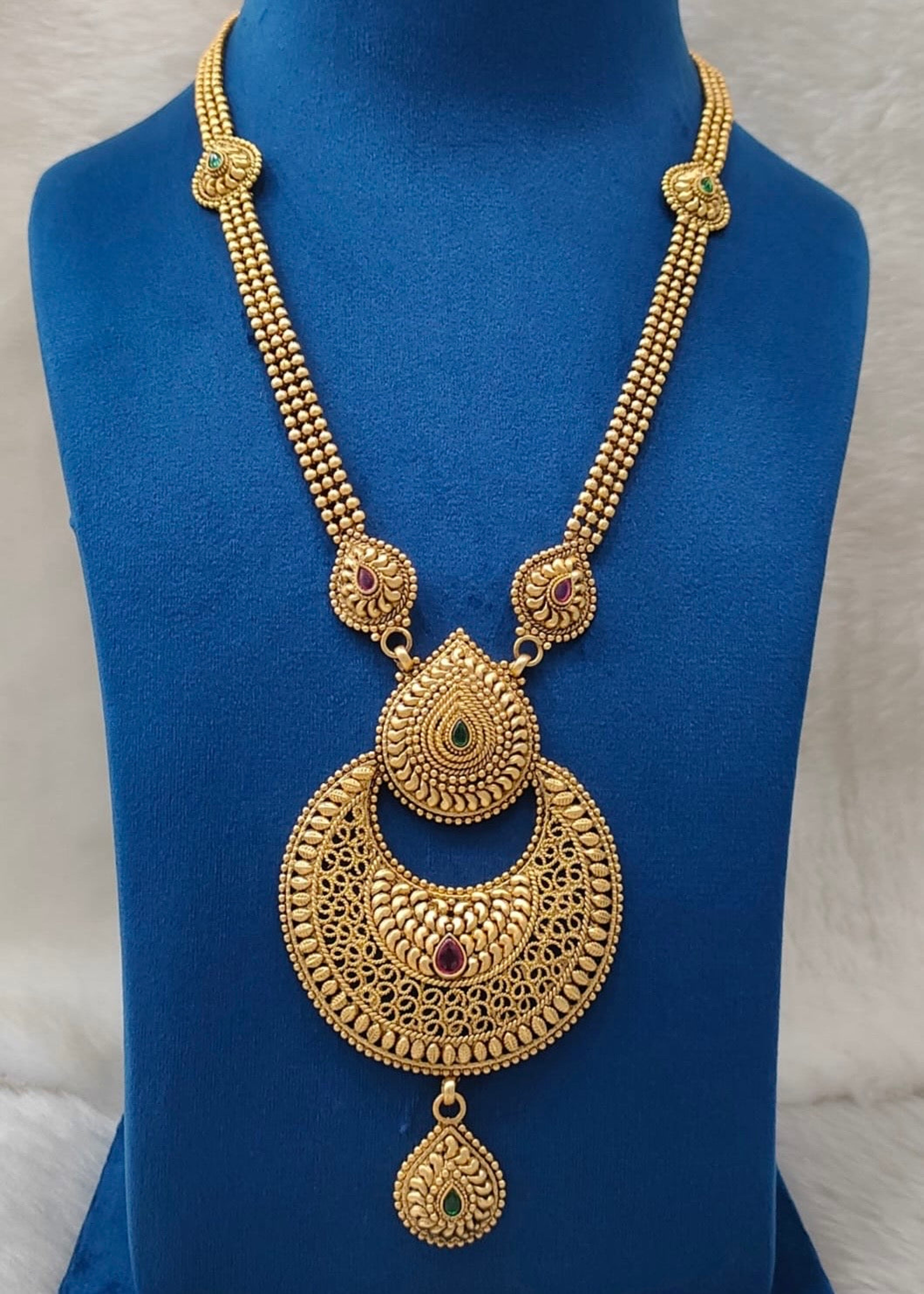 Antique Chandbali Pendant Long Necklace