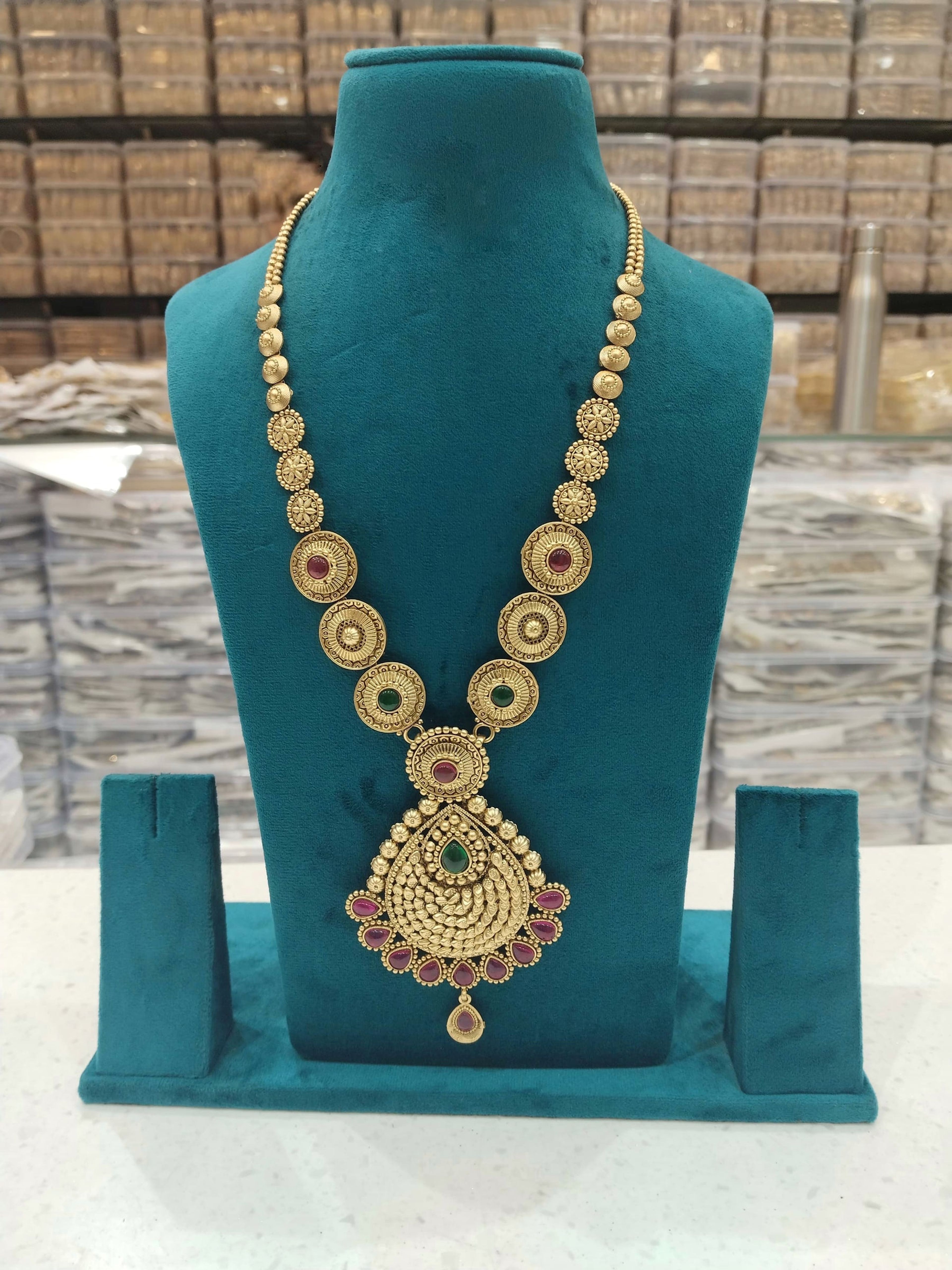 Antique Disc Motif Long Necklace