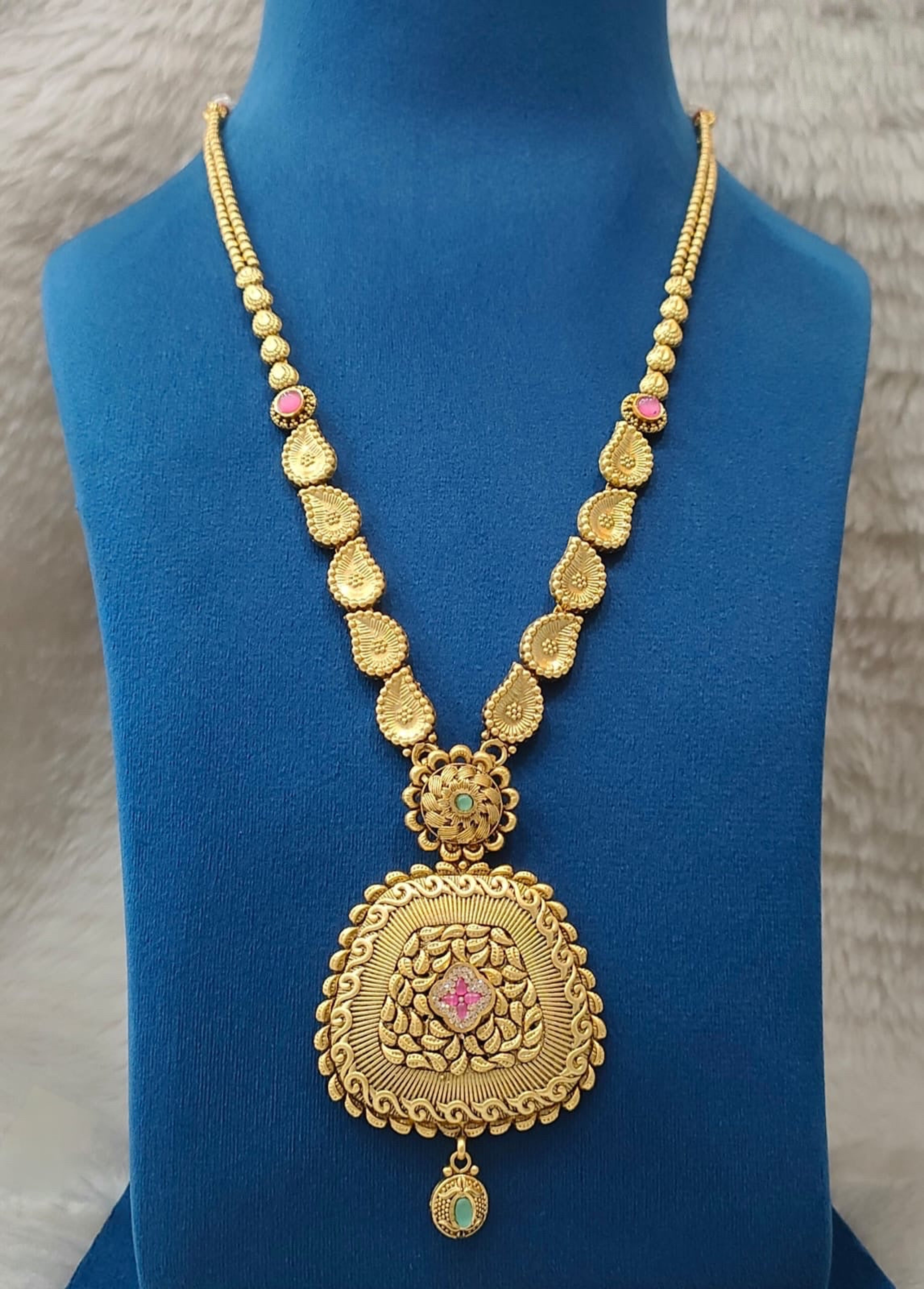 Antique Paisley Textured Long Necklace