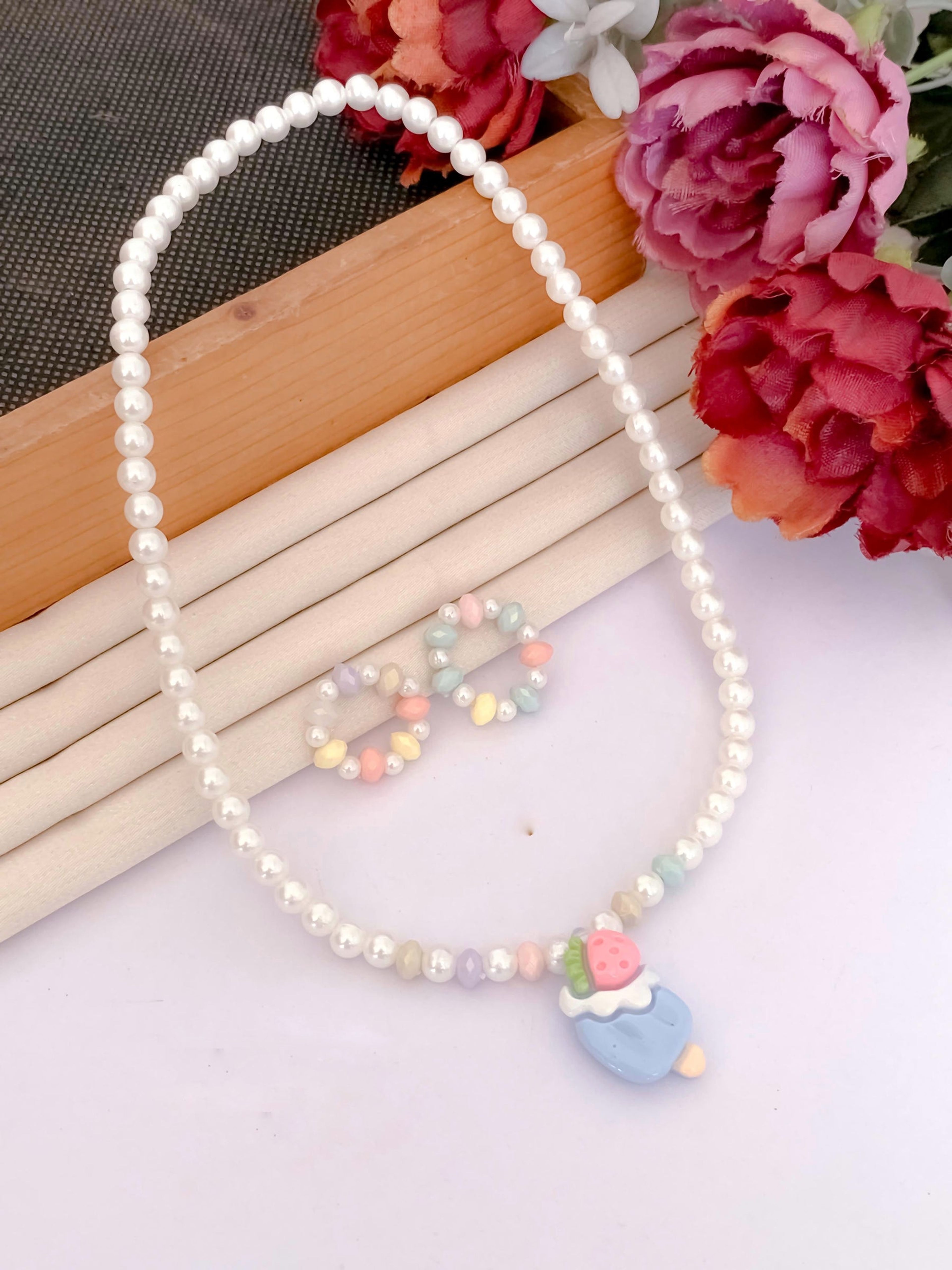 Kids' Pastel Ice Cream Pearl Necklace