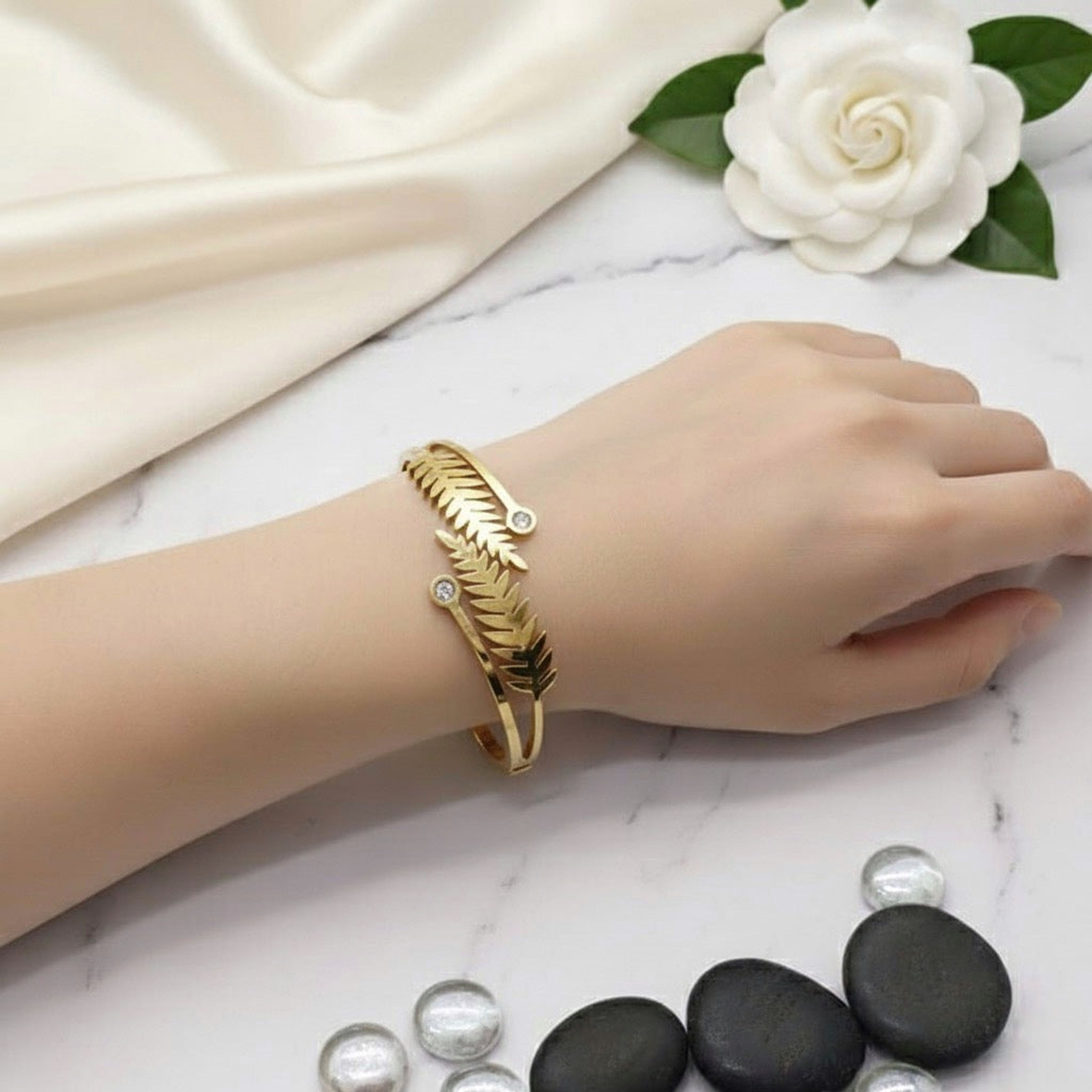 Leaf Bangle Anti Tarnish