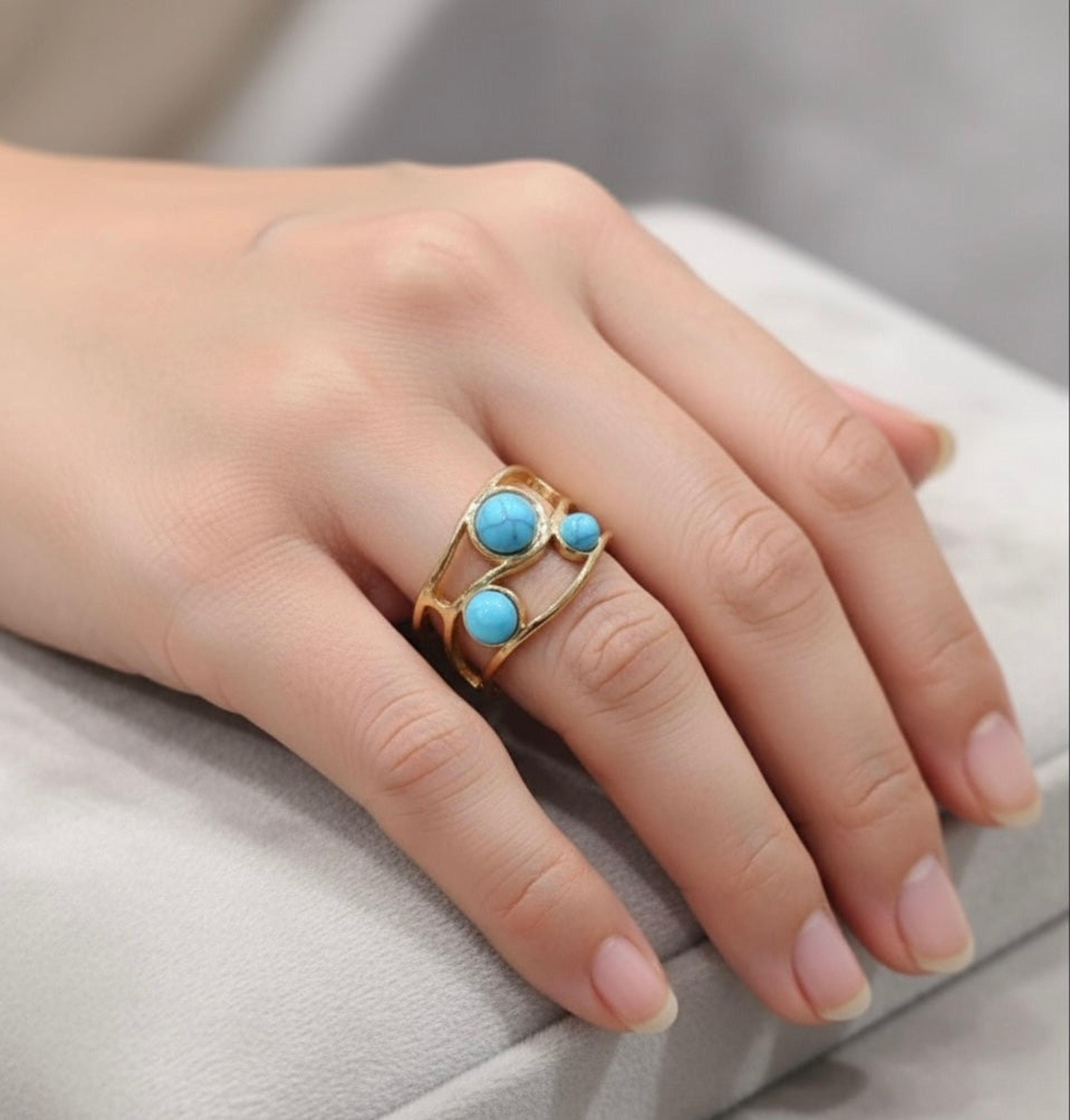 Turquoise Glow Anti Tarnish Ring