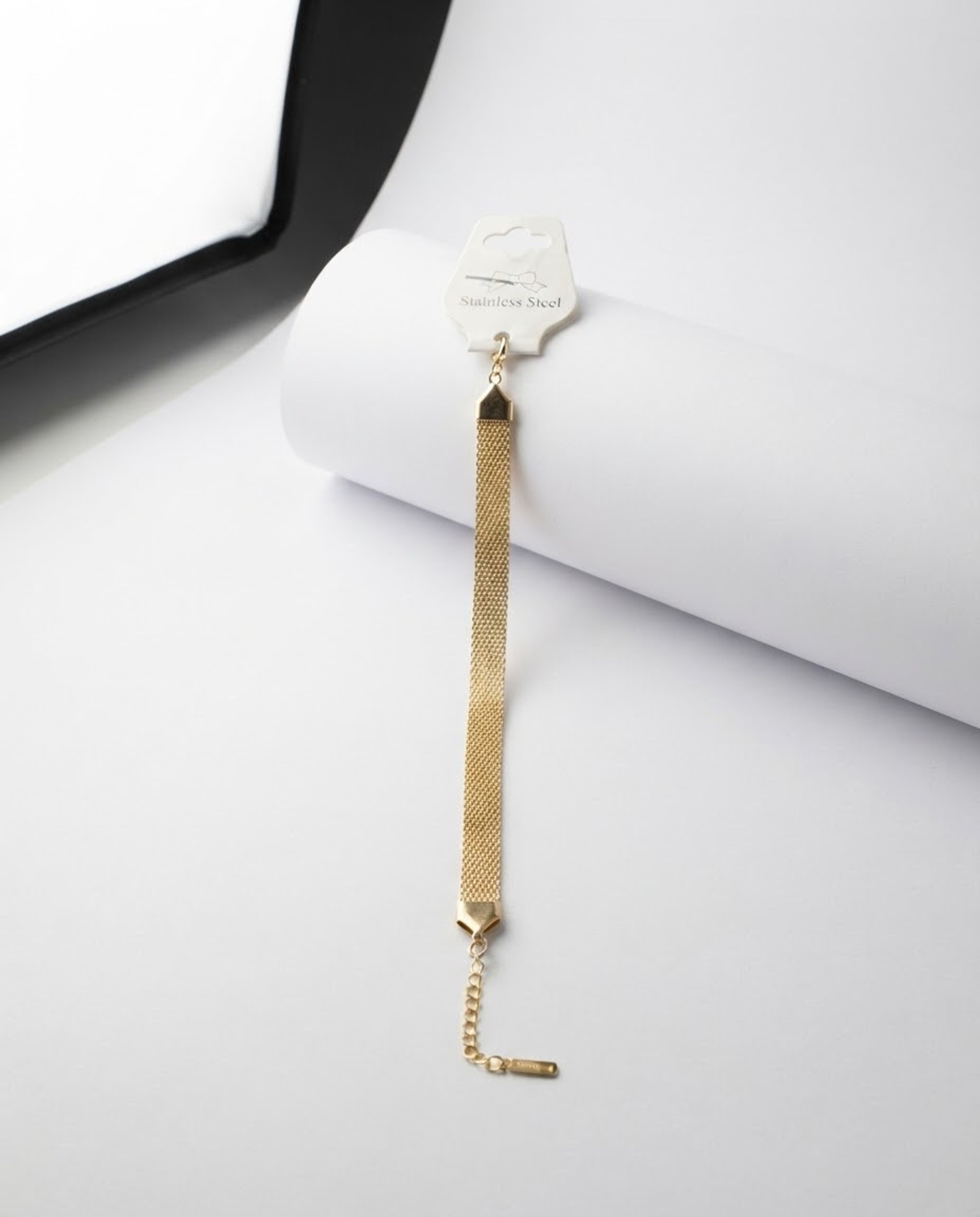 Gold-Tone Stainless Steel Mesh Bracelet