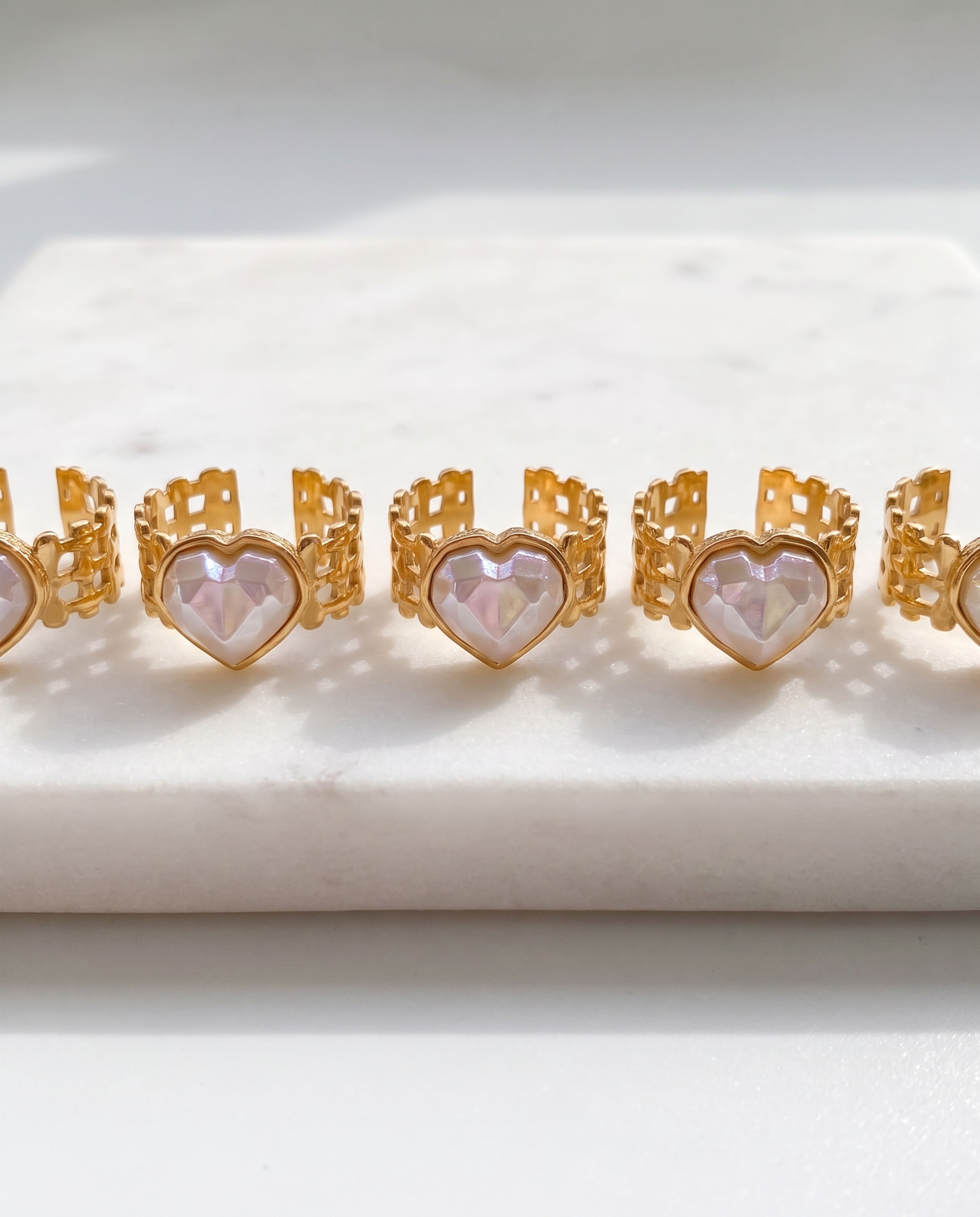 Anti Tarnish Ring laid on white marble