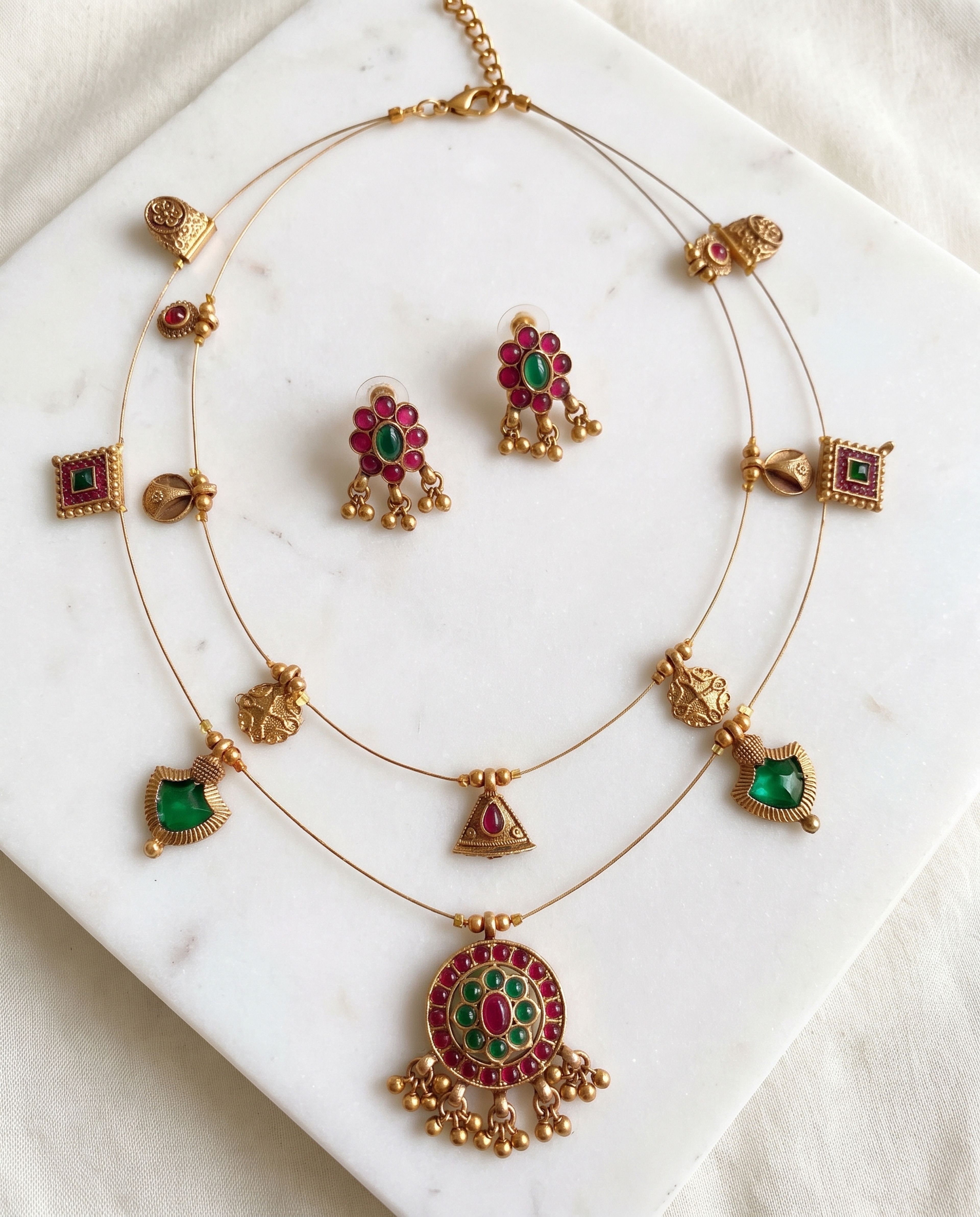 Choker Set laid on white marble