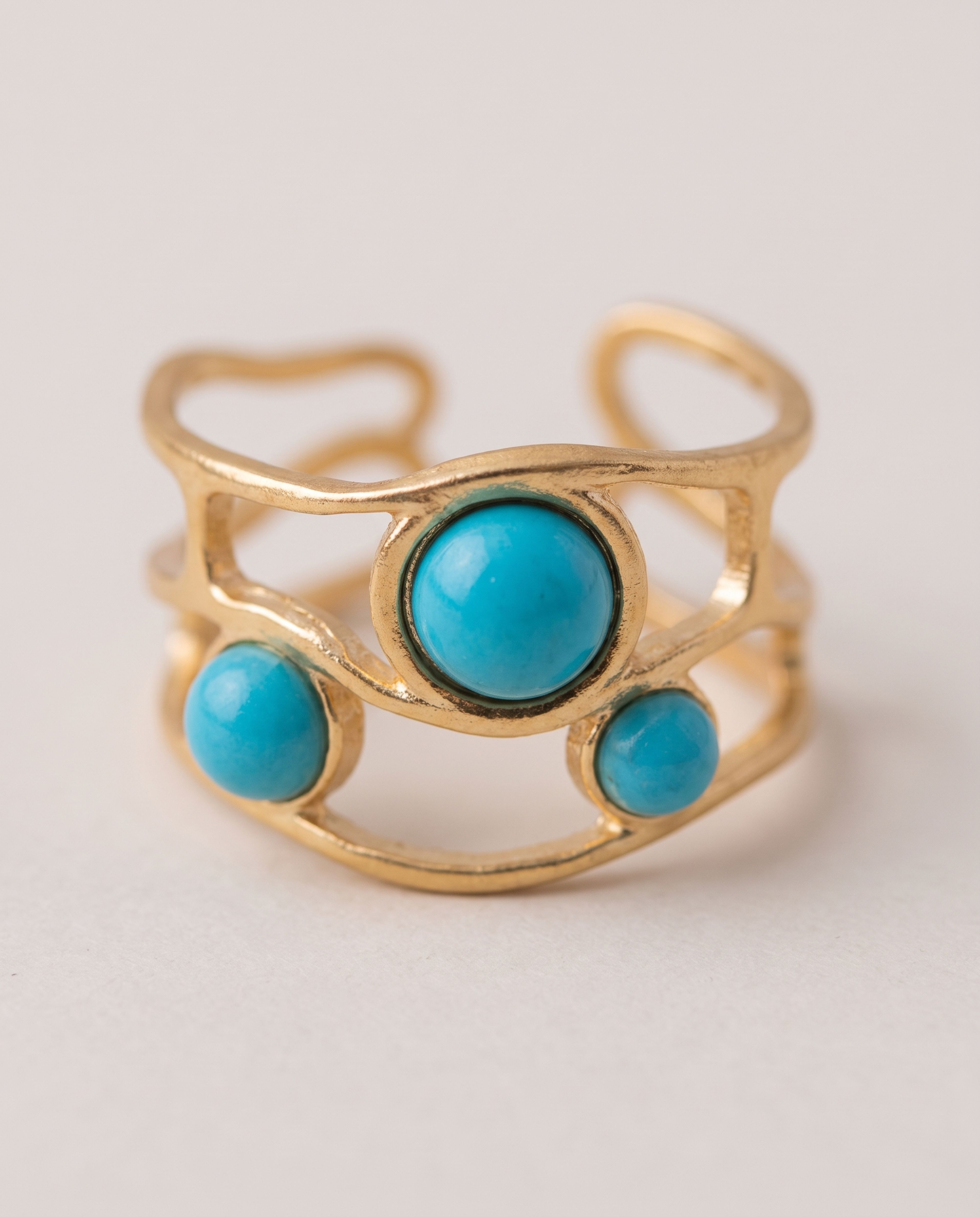 Turquoise Glow Anti Tarnish Ring, close-up of the detail