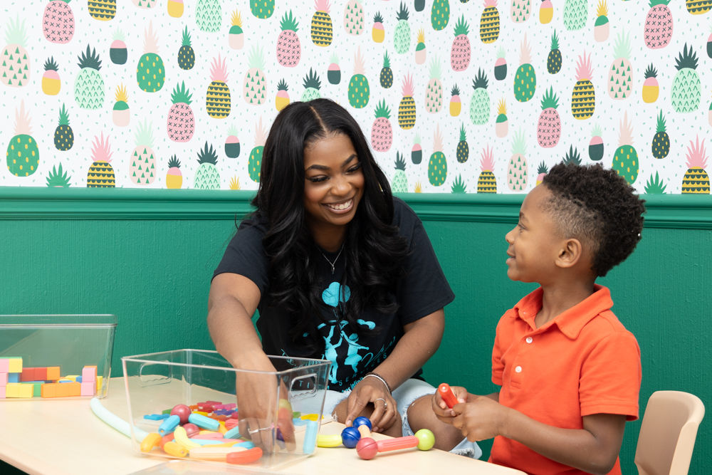 Child in behavioral support session
