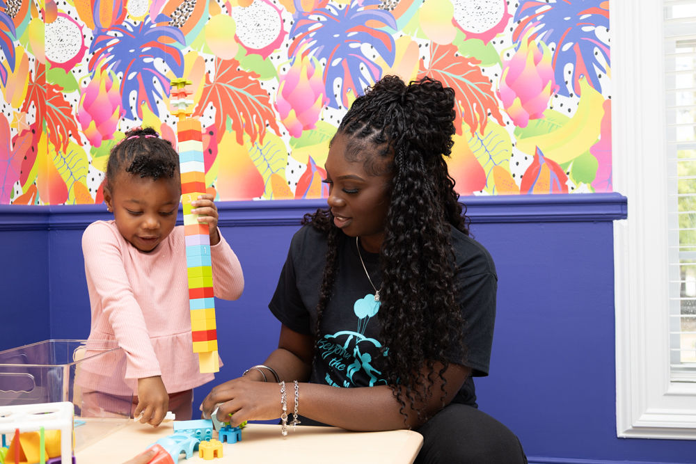 Child doing ABA therapy activity