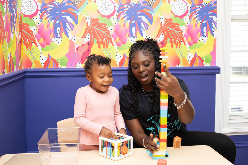 Child doing ABA therapy activity