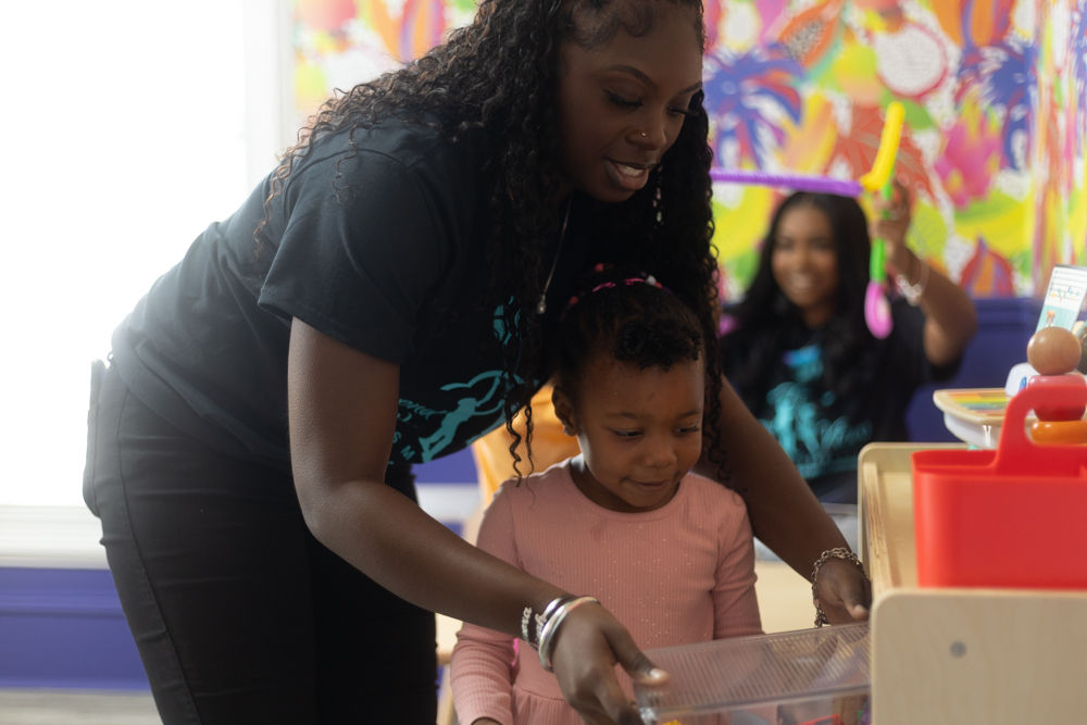 Child doing ABA therapy activity