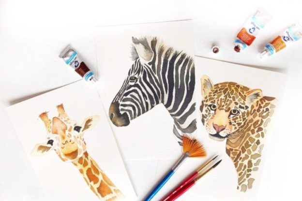 In de cursus Aquarel: Safari Animals leer je om de giraffe, jaguar en zebra te schilderen