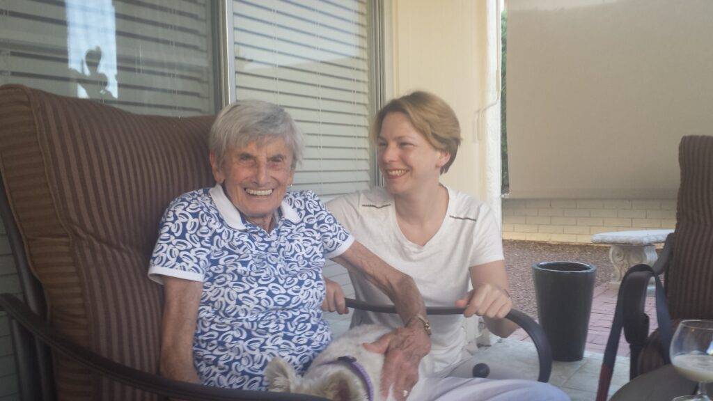 Anna Hajkova pictured with a lesbian Holocaust survivor