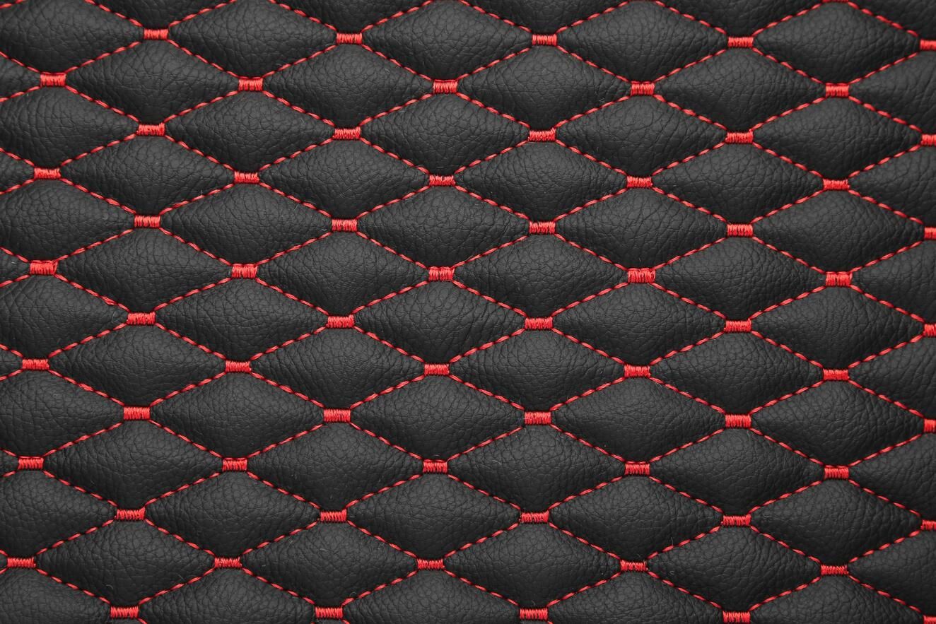 0001 Black with red stitching