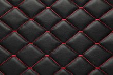 MADONNA QUILTED 6 x 5 cm 0001 Black with red stitching surface sample