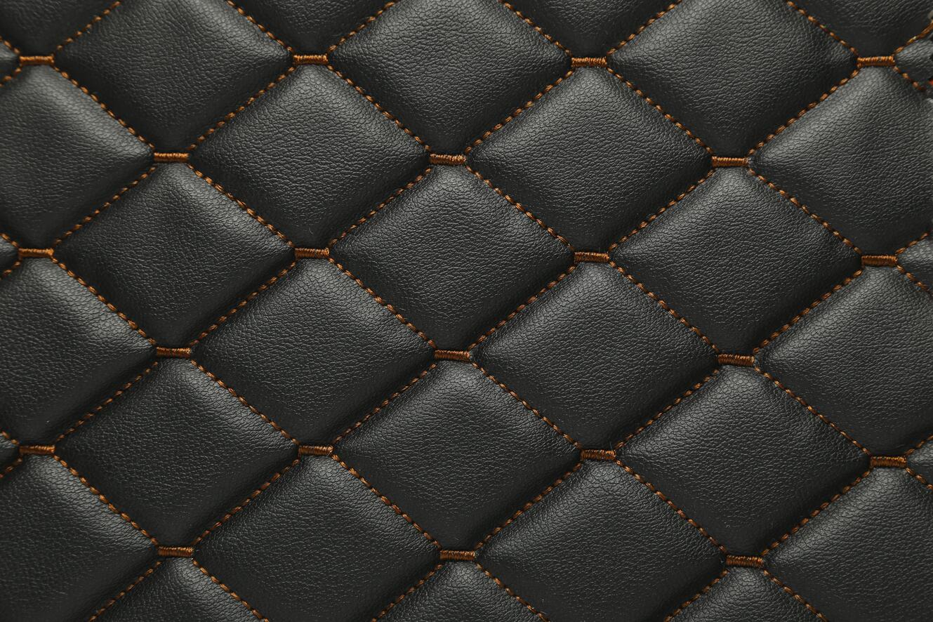 0001 Black with tan stitching