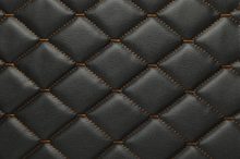MADONNA QUILTED 6 x 5 cm 0001 Black with tan stitching surface sample