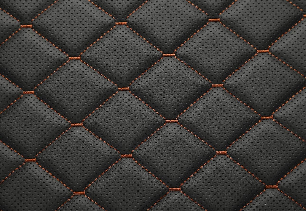0001 6 x 5 cm - Black with tan stitching