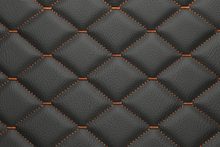 TOSCANO QUILTED 6 x 5 cm 0001 Black with tan stitching surface sample