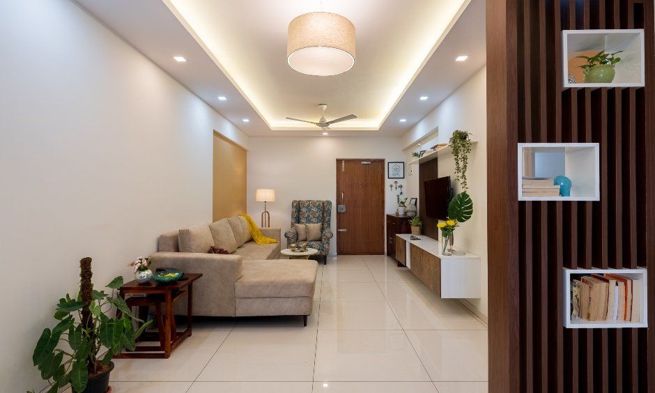 Interior design of a bedroom with a large bed and stylish decor