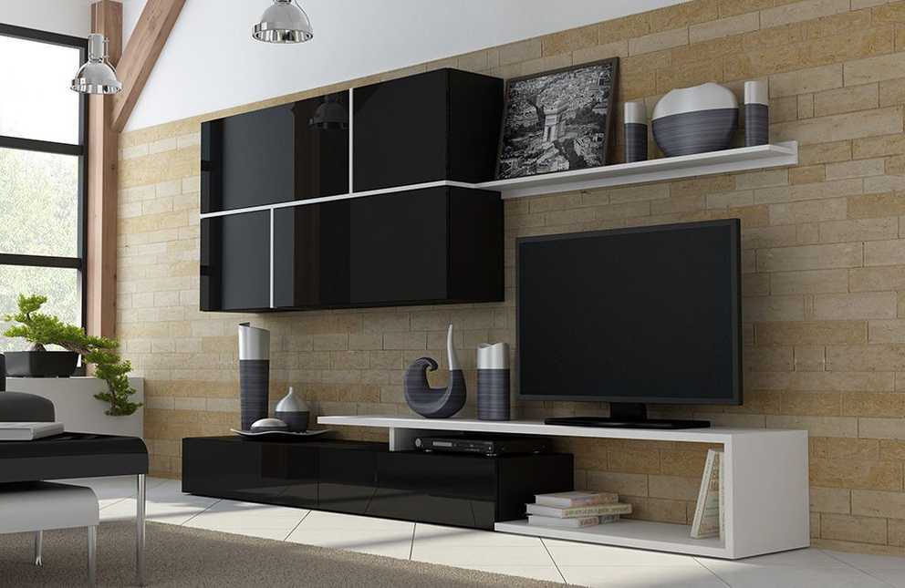 20 Best Ideas Black Gloss Tv Wall Unit