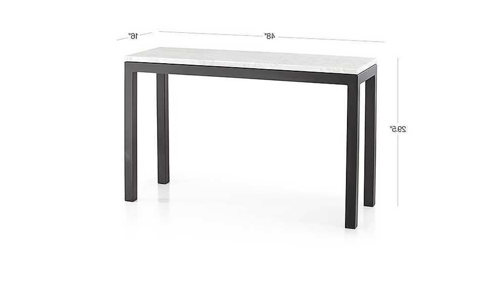 Featured Image of Parsons White Marble Top & Dark Steel Base 48X16 Console Tables