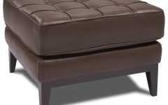 Brown Leather Square Pouf Ottomans