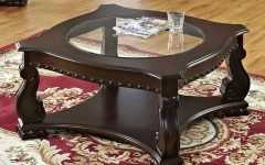 Espresso Wood and Glass Top Console Tables