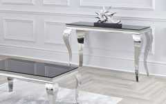 Chrome and Glass Modern Console Tables