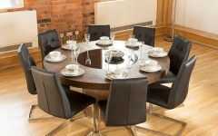8 Seater Wood Contemporary Dining Tables with Extension Leaf