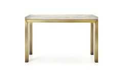 Parsons Travertine Top & Brass Base 48x16 Console Tables