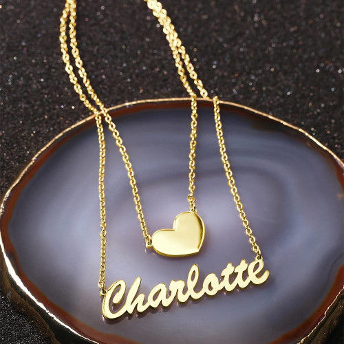 heartbeat necklace with name