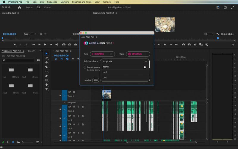 Auto-Align Post 2.1 - select reference track