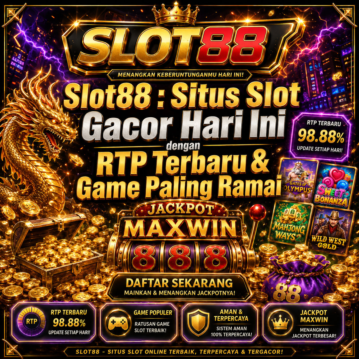 Slot88 : Situs Slot Gacor Hari Ini dengan RTP Terbaru & Game Paling Ramai